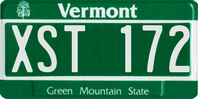 VT license plate XST172