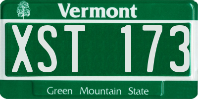 VT license plate XST173