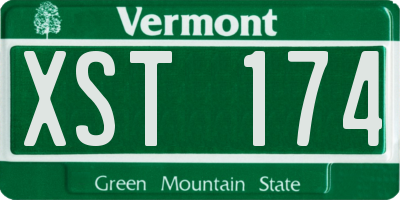 VT license plate XST174