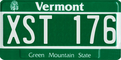 VT license plate XST176
