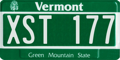 VT license plate XST177