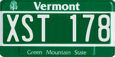 VT license plate XST178
