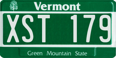 VT license plate XST179