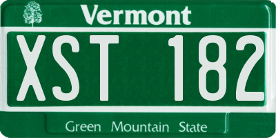 VT license plate XST182