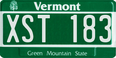 VT license plate XST183