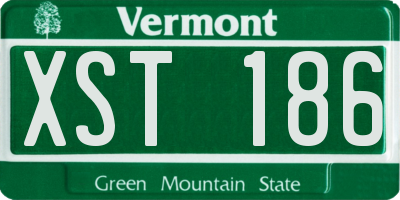 VT license plate XST186
