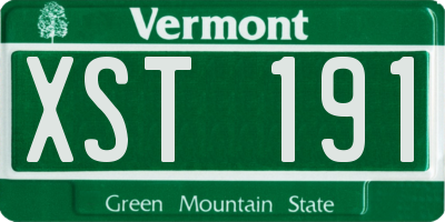 VT license plate XST191