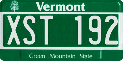VT license plate XST192