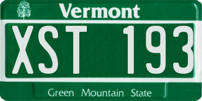 VT license plate XST193