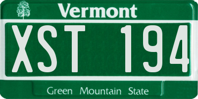 VT license plate XST194