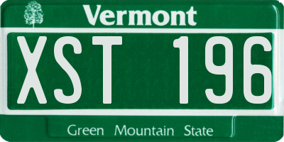VT license plate XST196