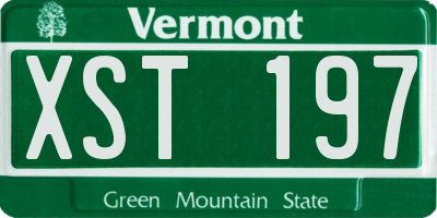 VT license plate XST197