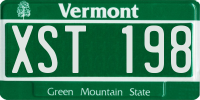 VT license plate XST198