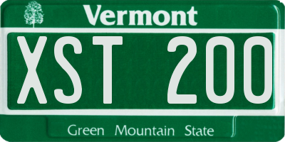 VT license plate XST200