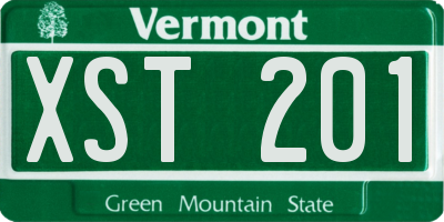 VT license plate XST201