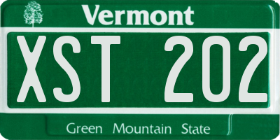VT license plate XST202