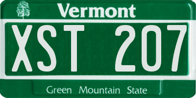 VT license plate XST207