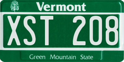 VT license plate XST208