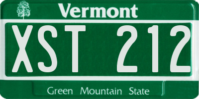 VT license plate XST212
