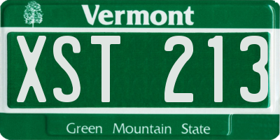 VT license plate XST213