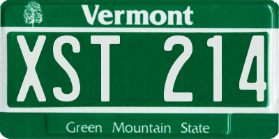 VT license plate XST214