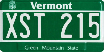 VT license plate XST215