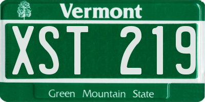 VT license plate XST219