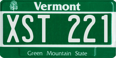 VT license plate XST221
