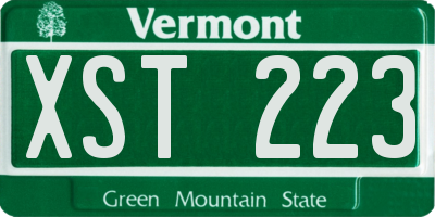 VT license plate XST223