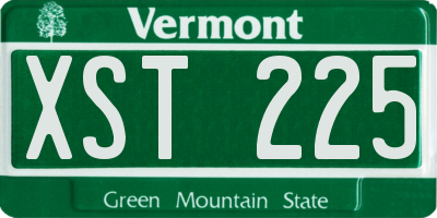 VT license plate XST225
