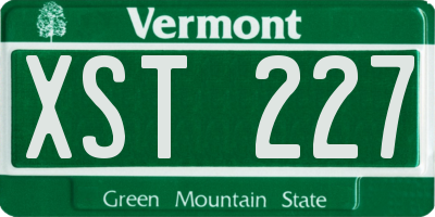 VT license plate XST227