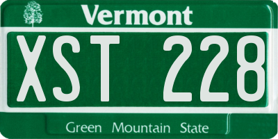 VT license plate XST228