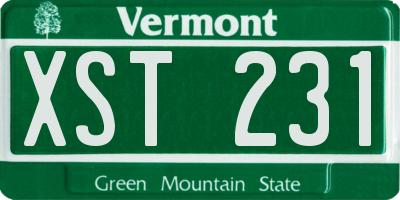 VT license plate XST231