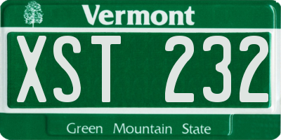 VT license plate XST232