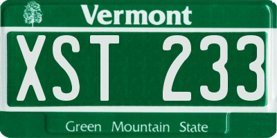 VT license plate XST233