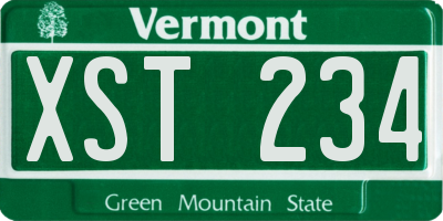 VT license plate XST234