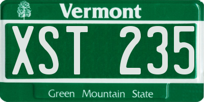 VT license plate XST235