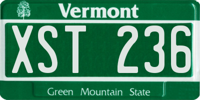 VT license plate XST236