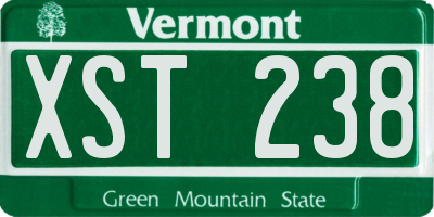 VT license plate XST238