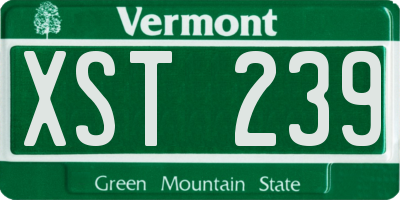VT license plate XST239