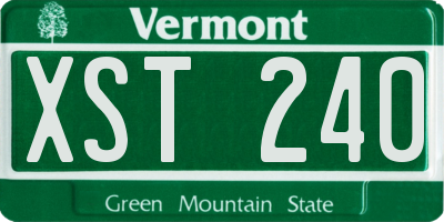VT license plate XST240