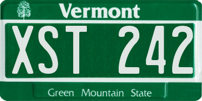VT license plate XST242