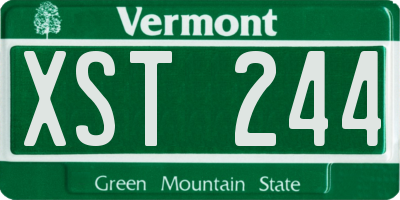 VT license plate XST244