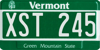 VT license plate XST245