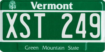 VT license plate XST249