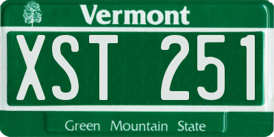 VT license plate XST251