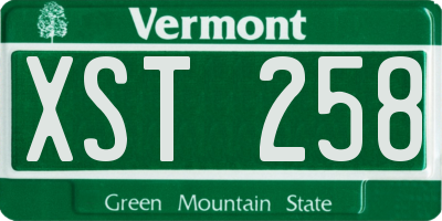 VT license plate XST258