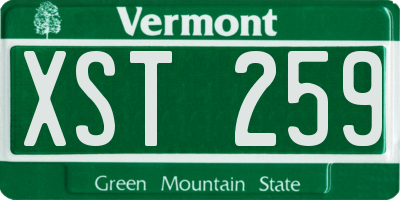 VT license plate XST259