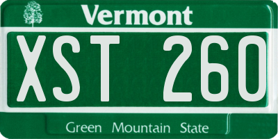 VT license plate XST260