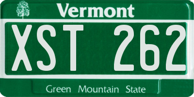 VT license plate XST262